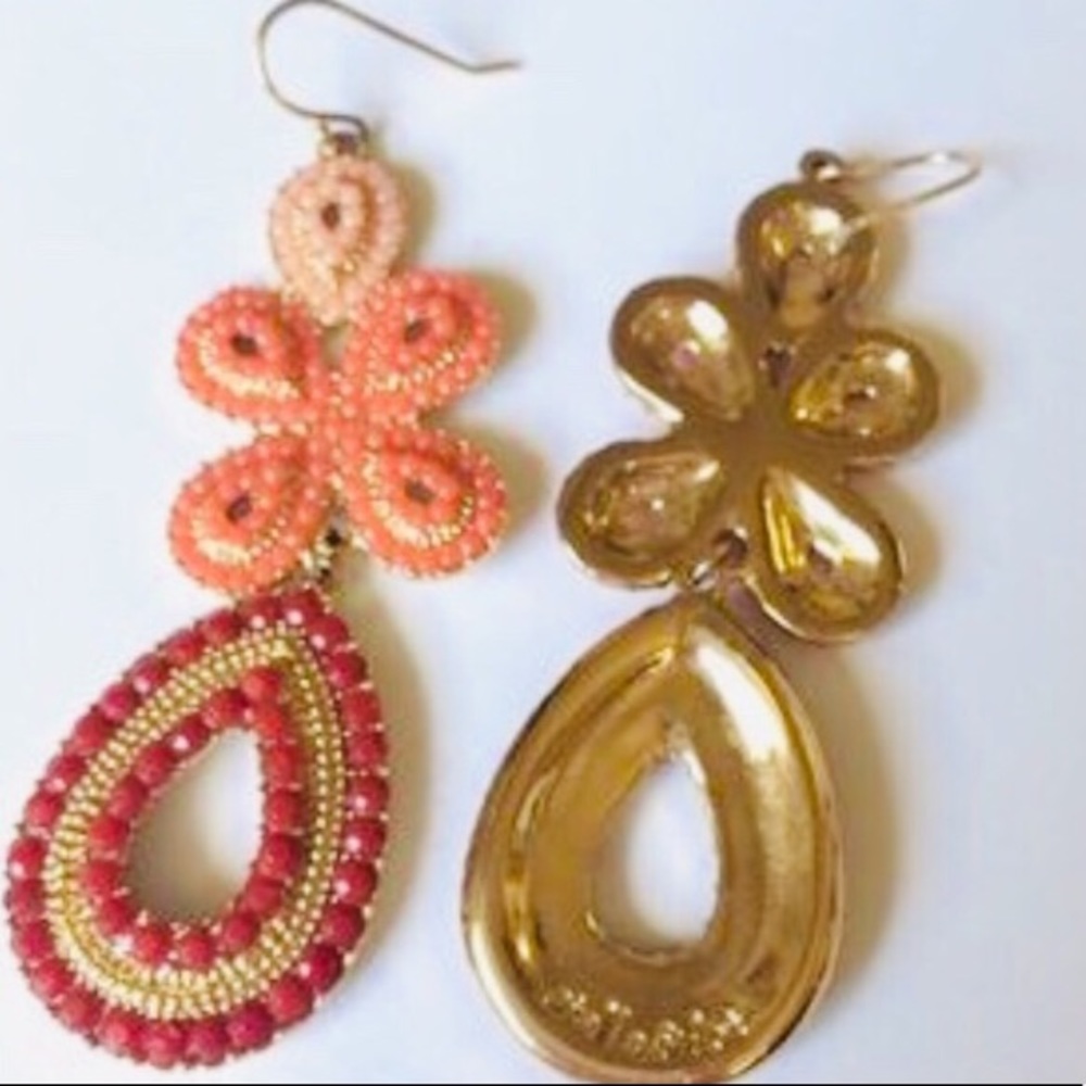 :: Stella & Dot Coral Capri Chandelier Earrings Retired Treasures!!! - Picture 6 of 13
